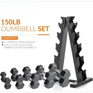 Rubber Coated Dumbbell Set
